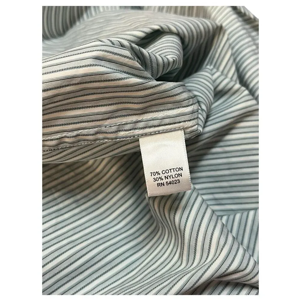 New Banana Republic Shirt Mens M Slim Fit Striped Button Up Long Sleeve Green